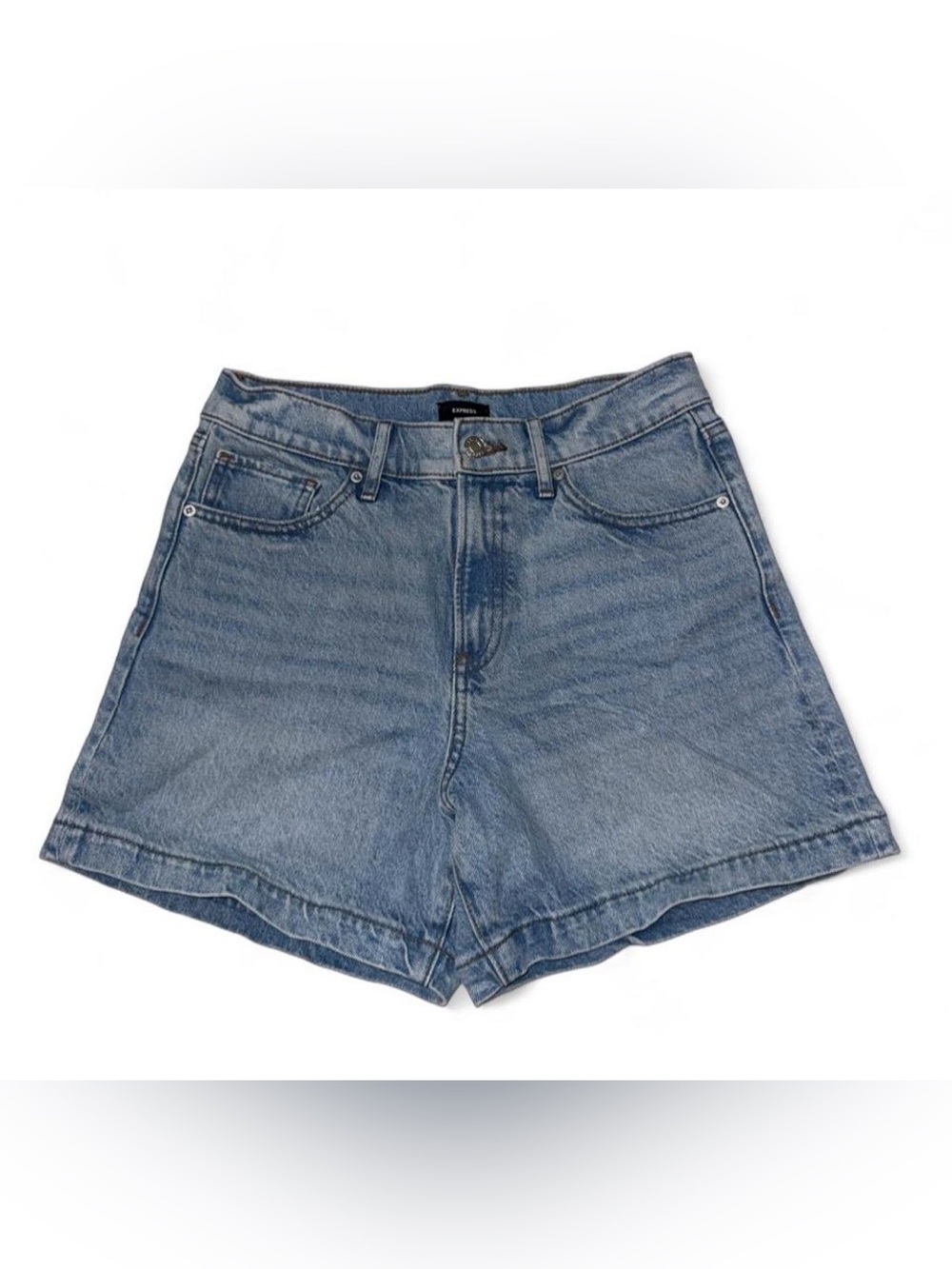 Express Light Blue High-Rise Denim Shorts